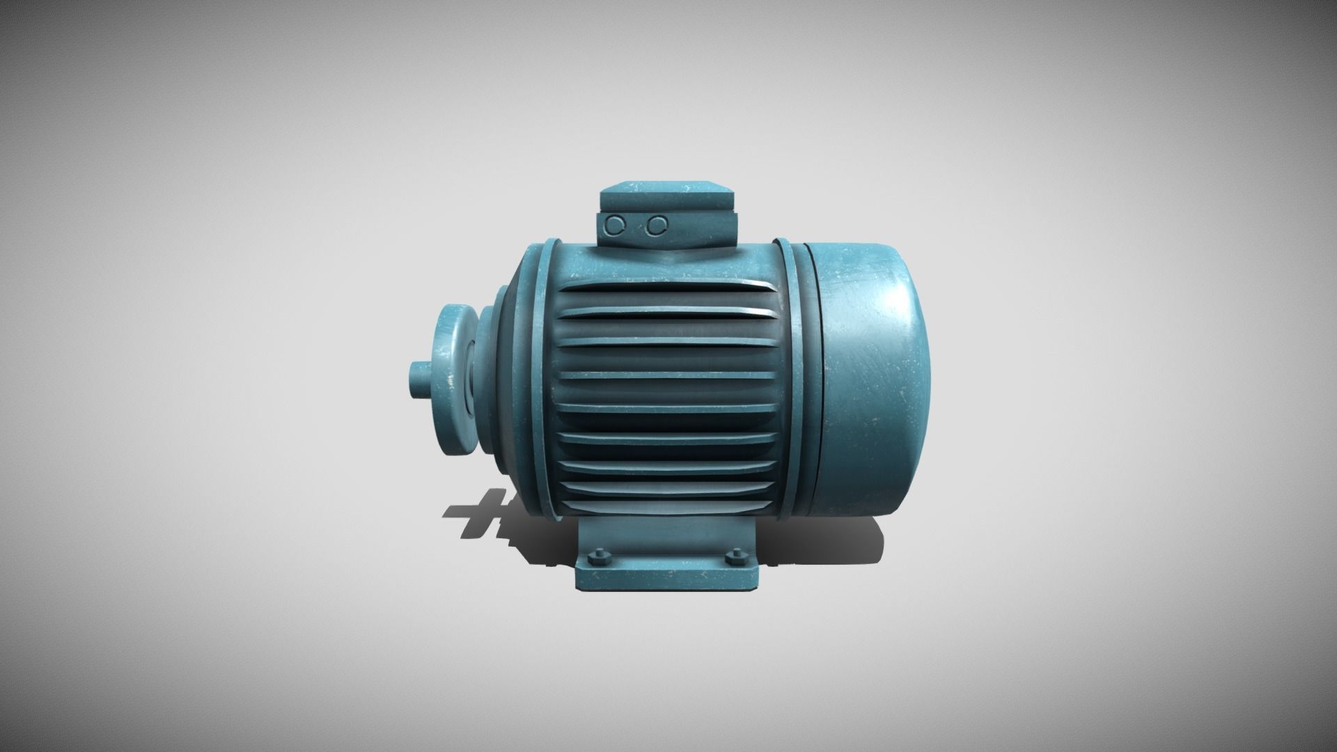 Squirrel Cage Motor Low-poly 3D model_1
