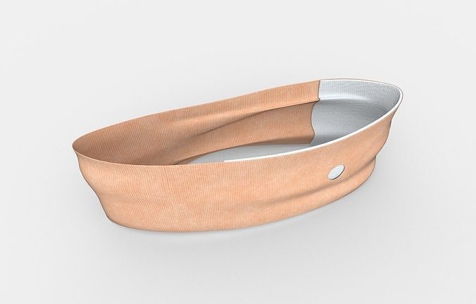 Creased band-aid ring plaster Low-poly 3D model