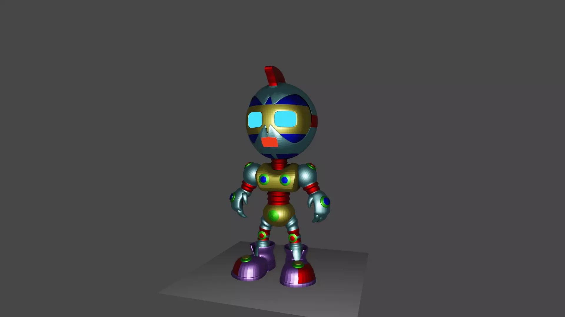 New Robot model Low-poly 3D model_0