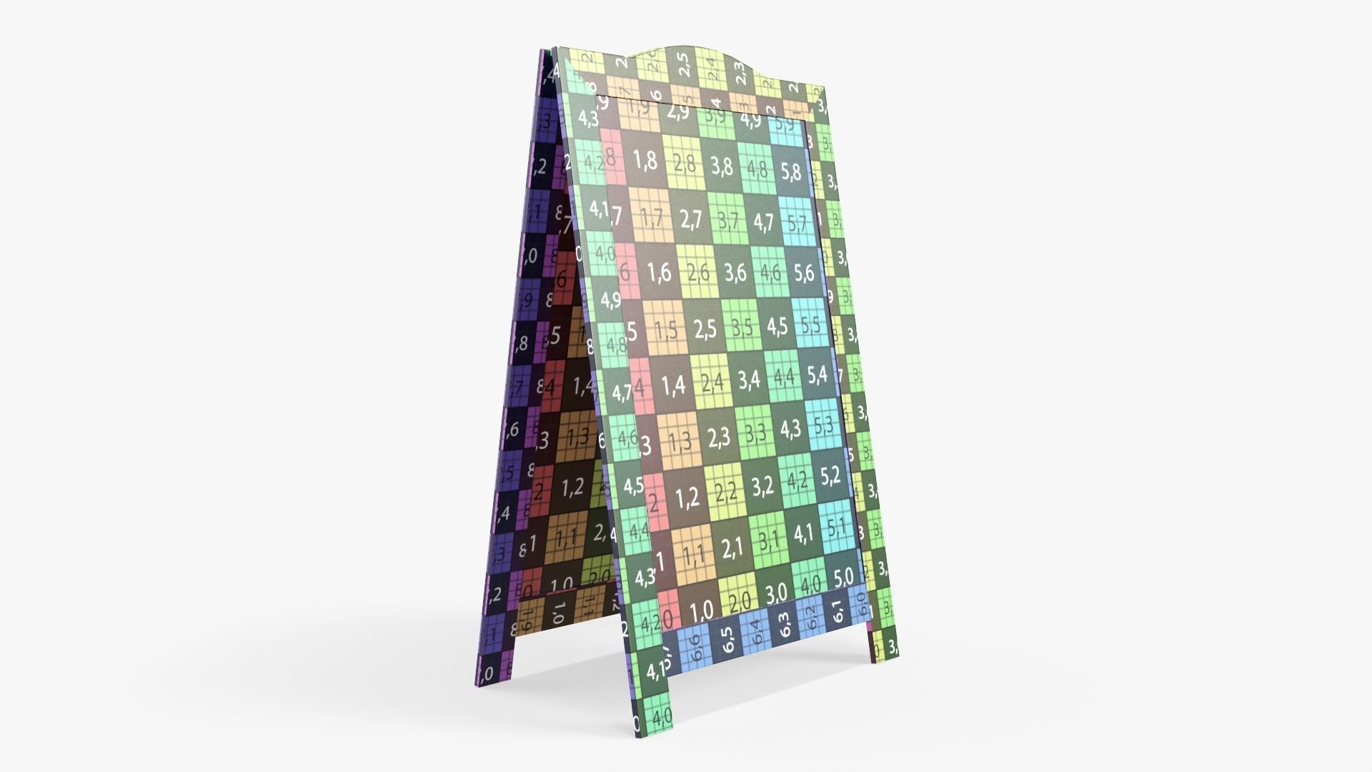 Chalkboard street display mockup 3D model_12