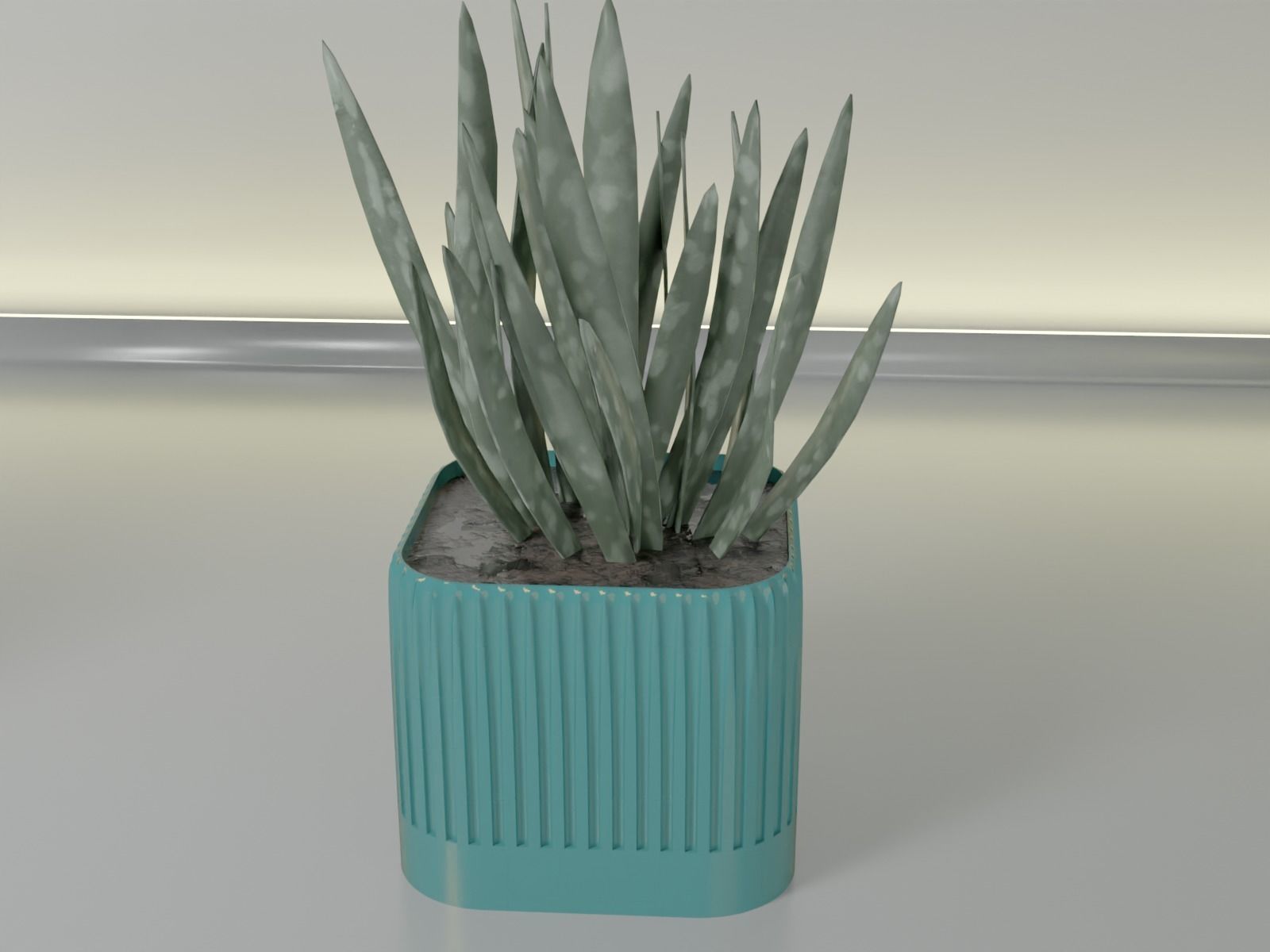 pot plant succulent 15 3D print model_2