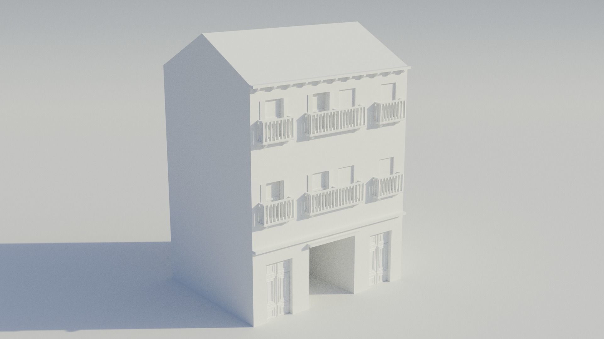 Apartment Building - Low-poly PBR Low-poly 3D model_8