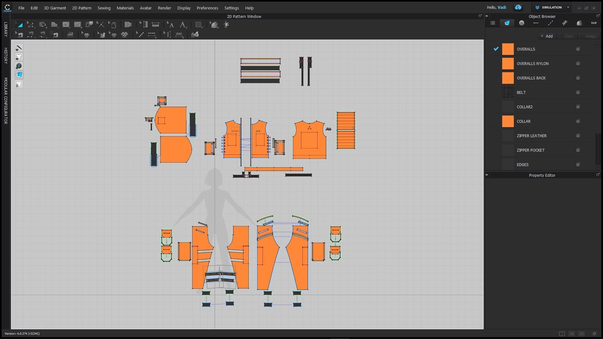 Female Overalls Marvelous Designer project 3D model_5