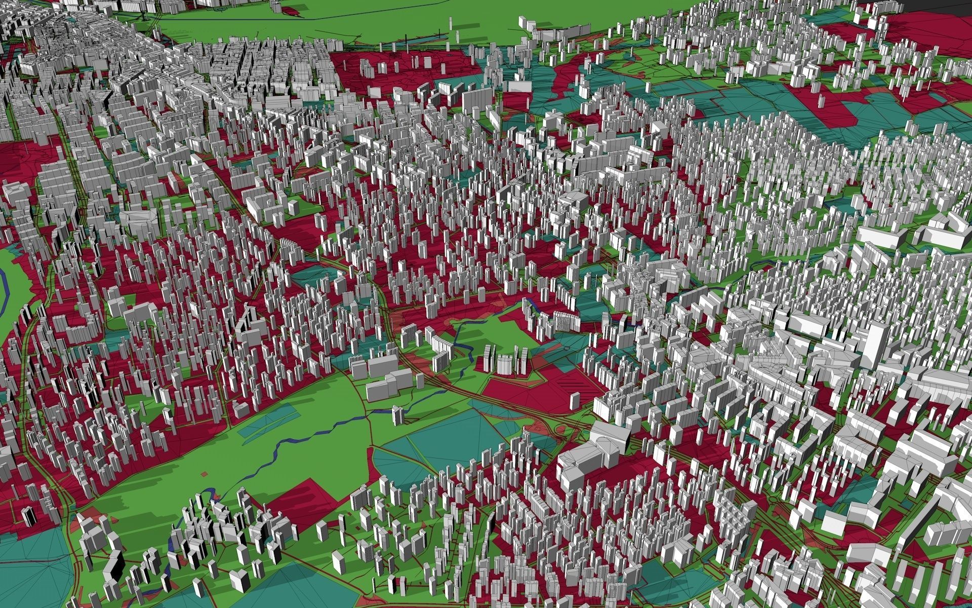 Geneva City Low-poly 3D model_6