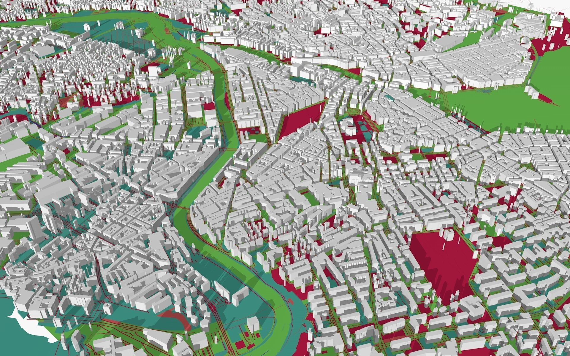Geneva City Low-poly 3D model_1