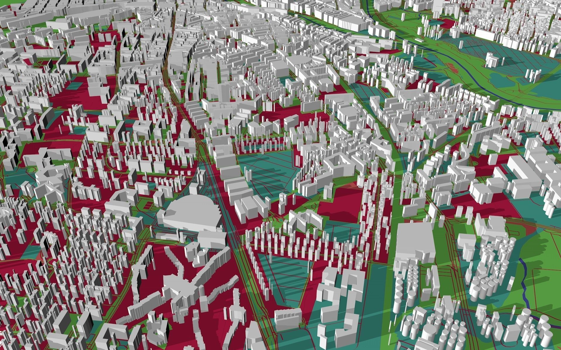Geneva City Low-poly 3D model_5
