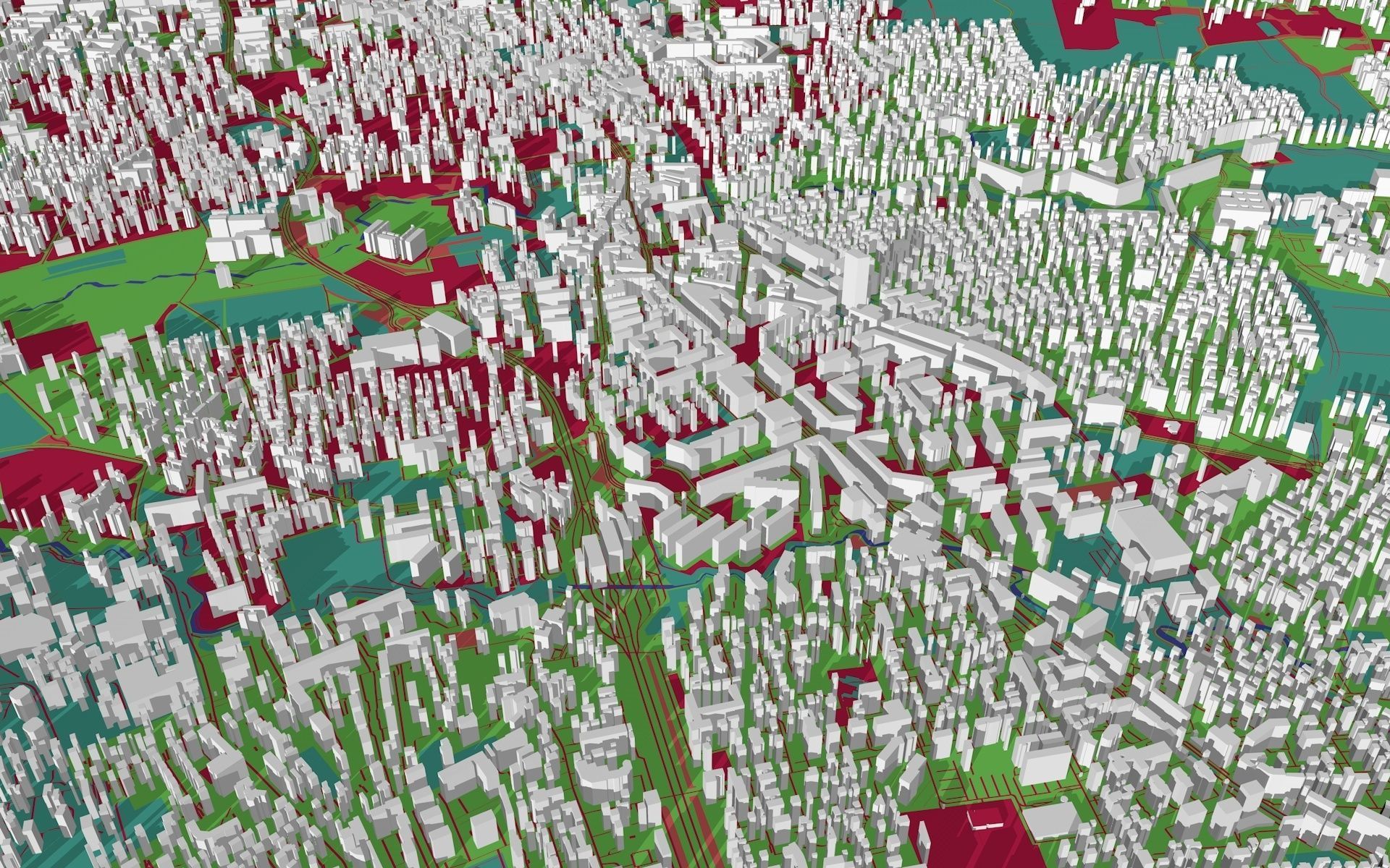 Geneva City Low-poly 3D model_3