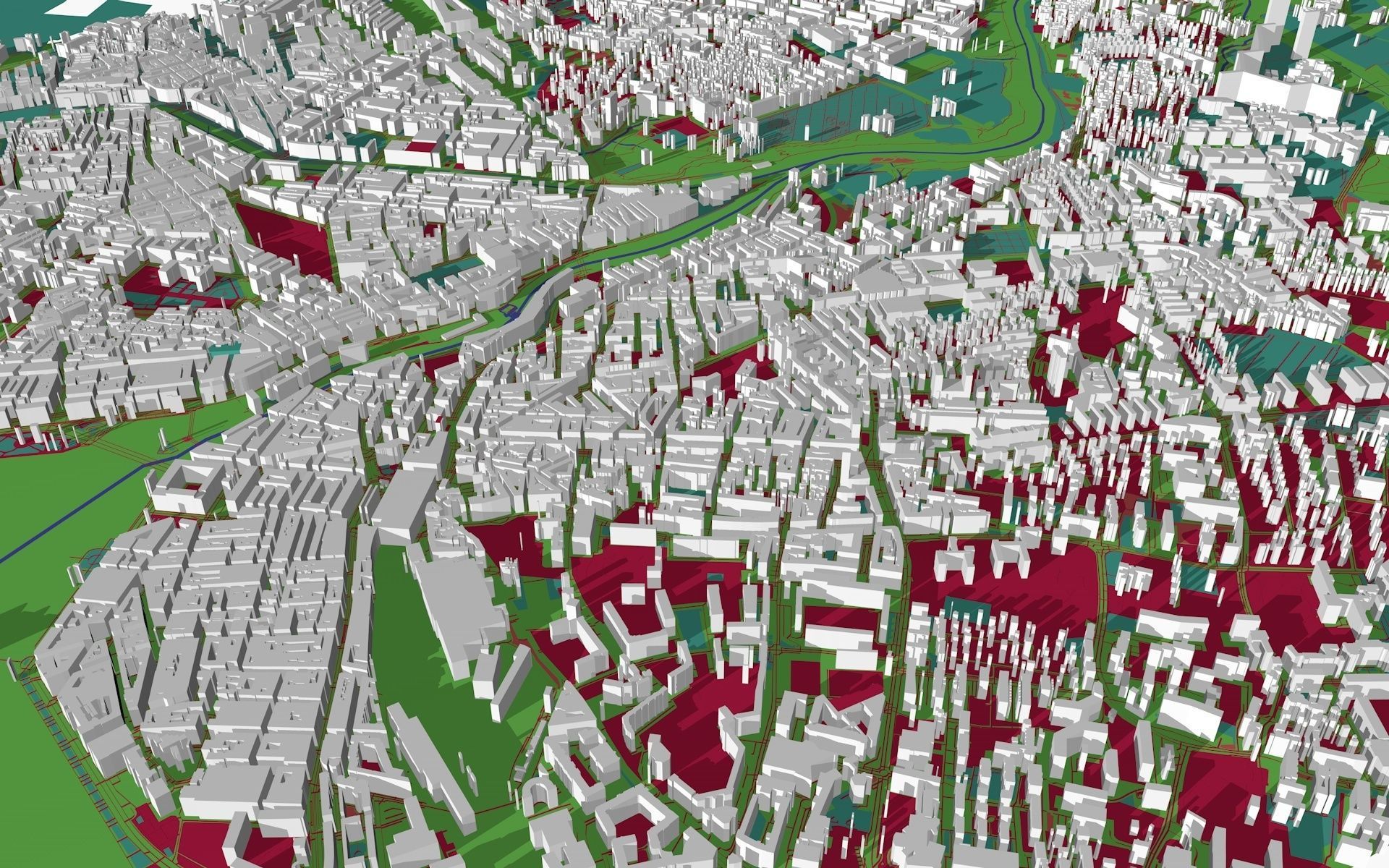 Geneva City Low-poly 3D model_4