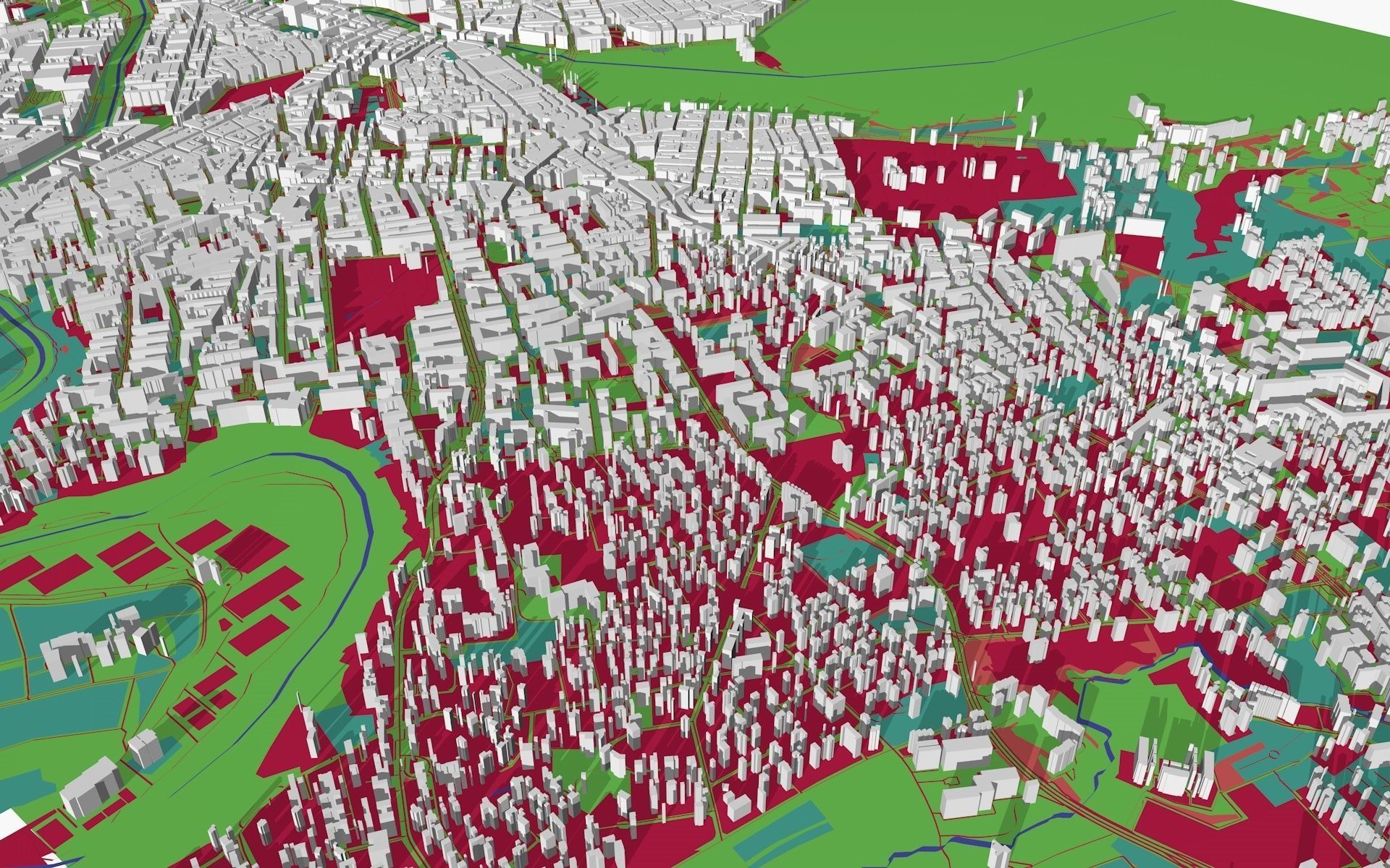 Geneva City Low-poly 3D model_2