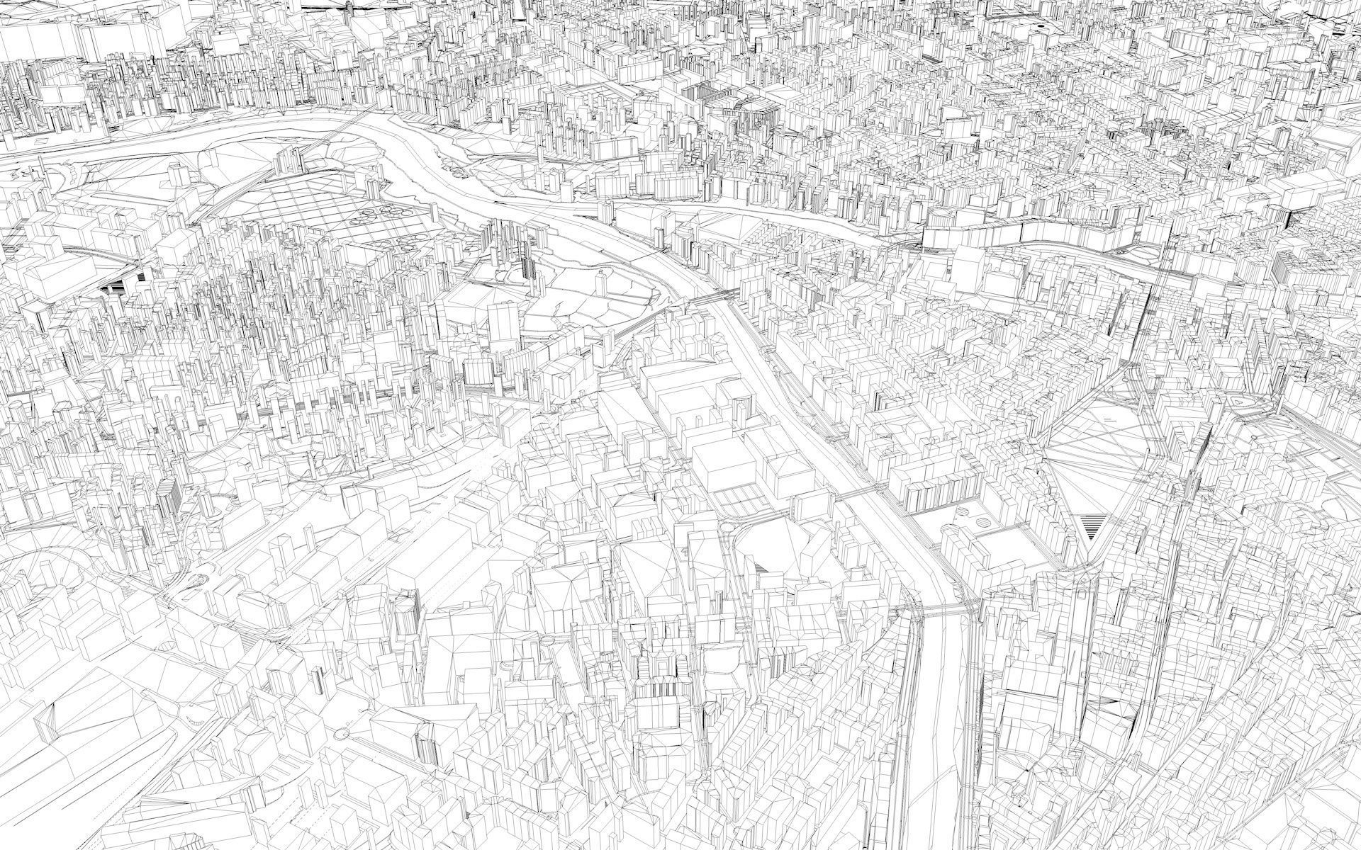 Geneva City Low-poly 3D model_7