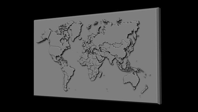 World Map 3D print model