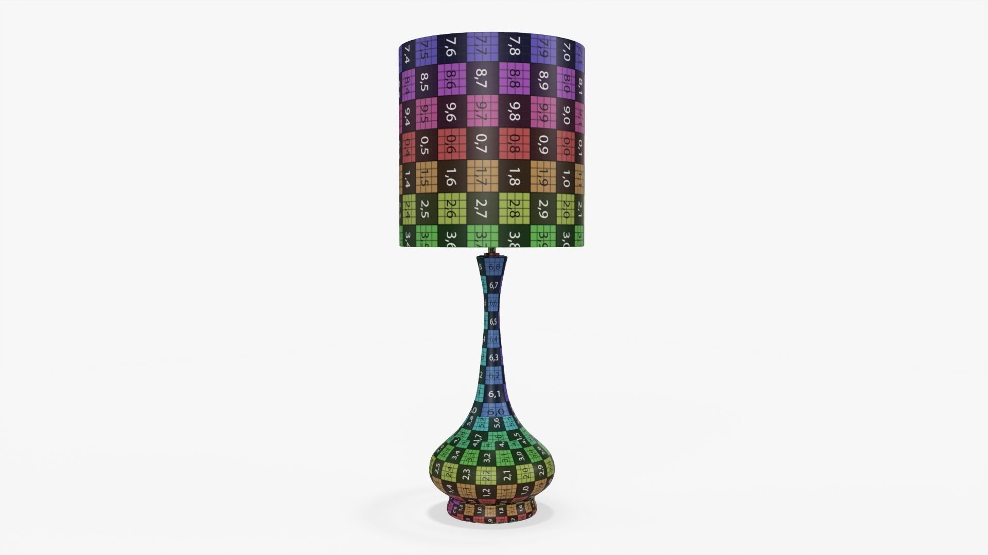 Table lamp with lampshade 02 3D model_8