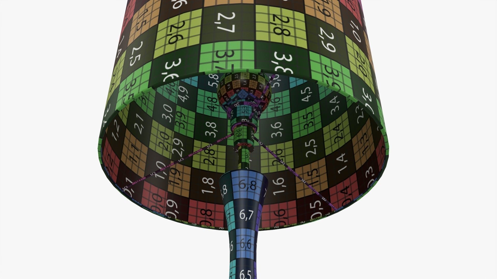 Table lamp with lampshade 02 3D model_10