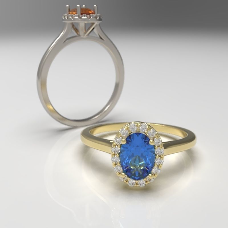 Oval halo ring ready for print 3D print model_20