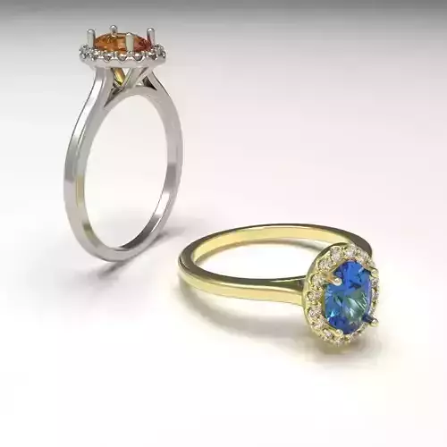 Oval halo ring ready for print 3D print model