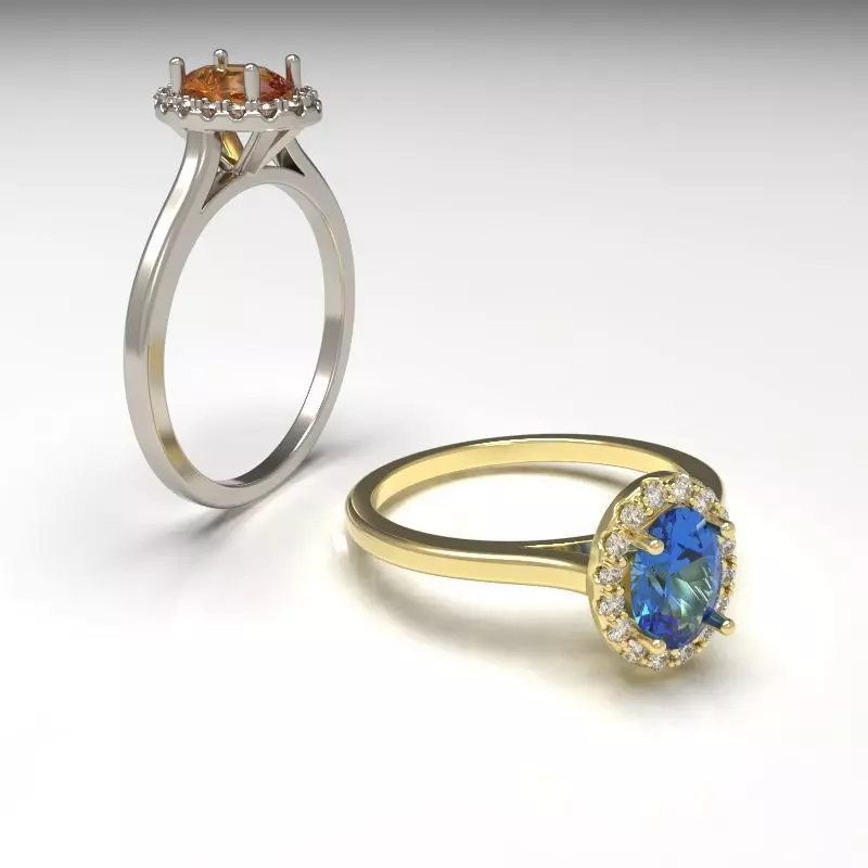 Oval halo ring ready for print 3D print model_0