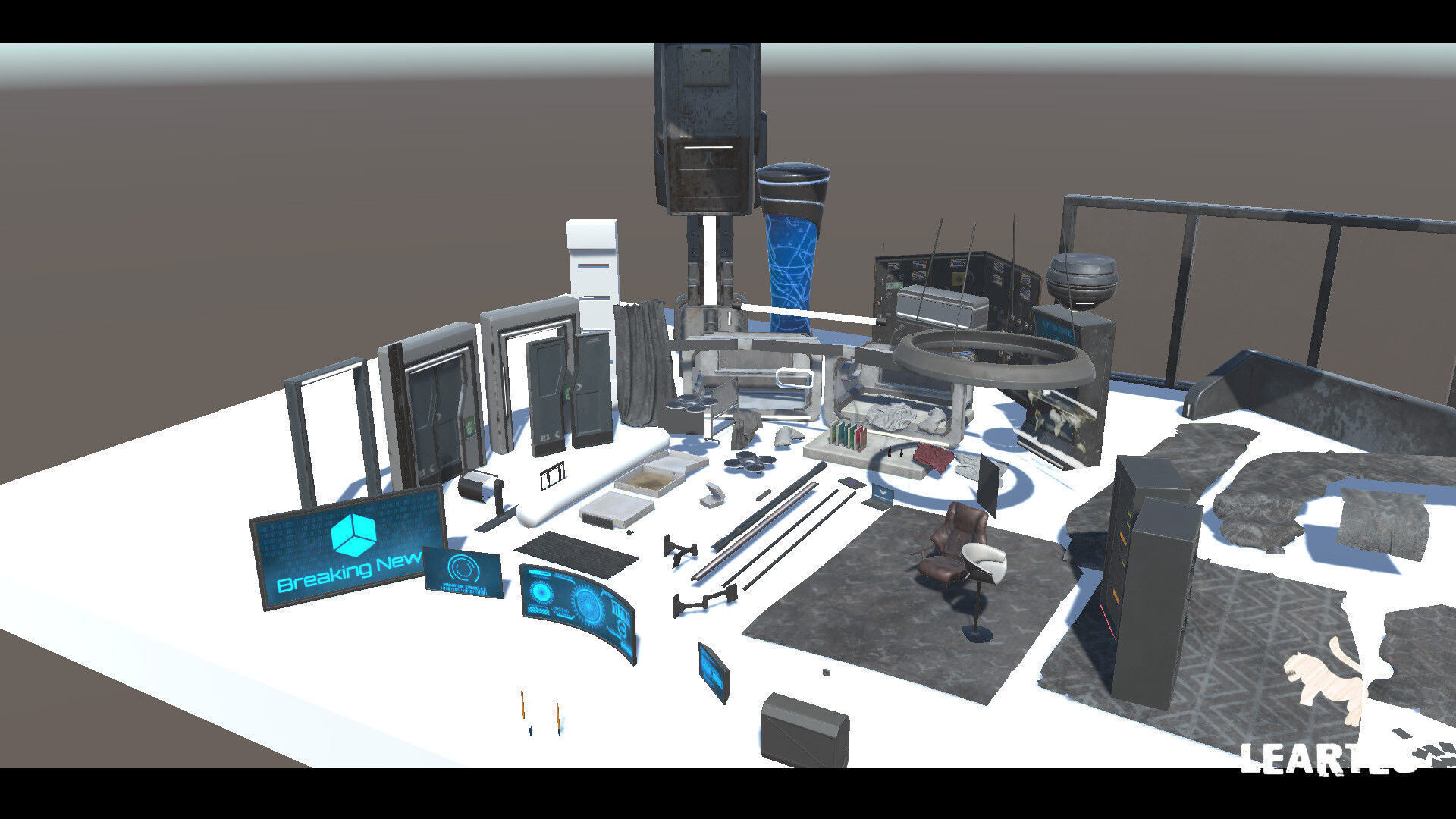 Cyberpunk Interior Bundle 3 products in 1 Low-poly 3D model_18