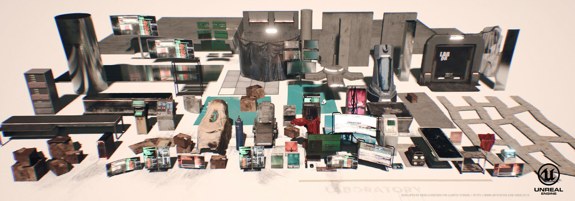 Cyberpunk Interior Bundle 3 products in 1 Low-poly 3D model_52