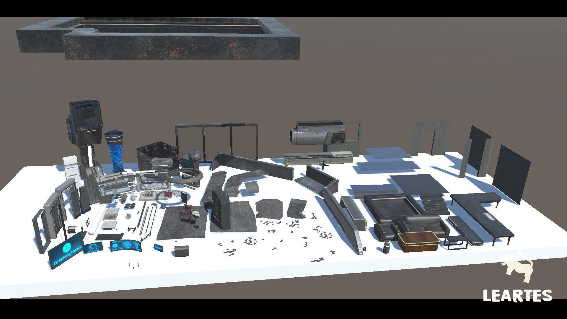 Cyberpunk Interior Bundle 3 products in 1 Low-poly 3D model_21