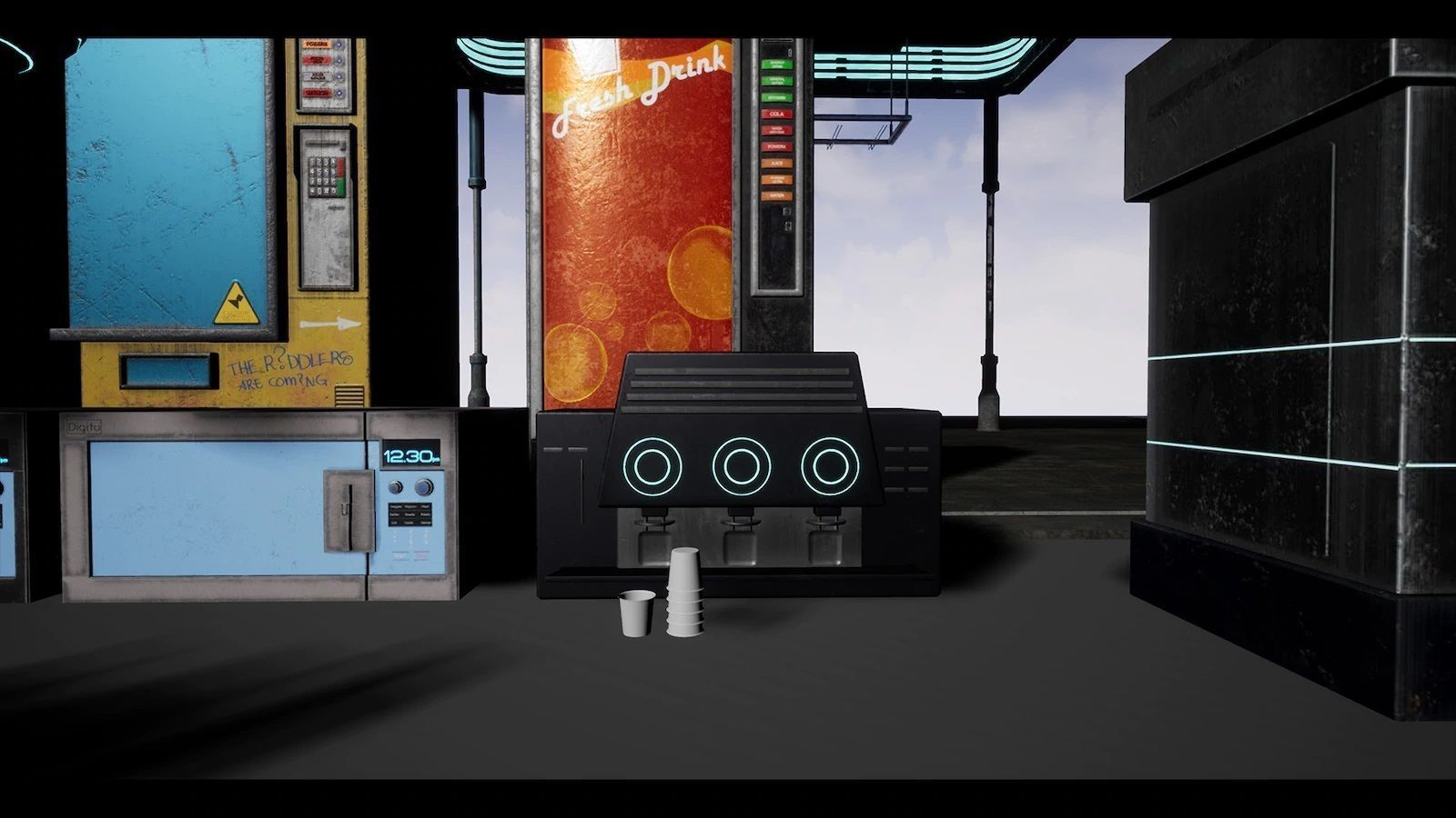 Cyberpunk Interior Bundle 3 products in 1 Low-poly 3D model_30