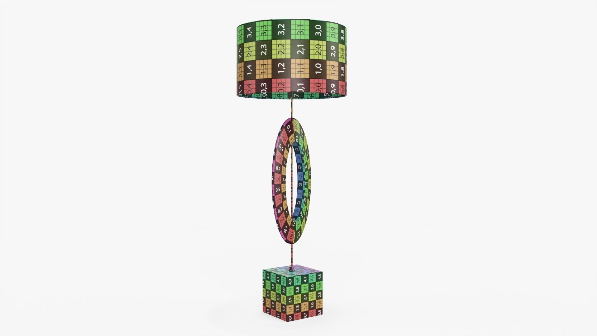 Table lamp with lampshade 04 3D model_8