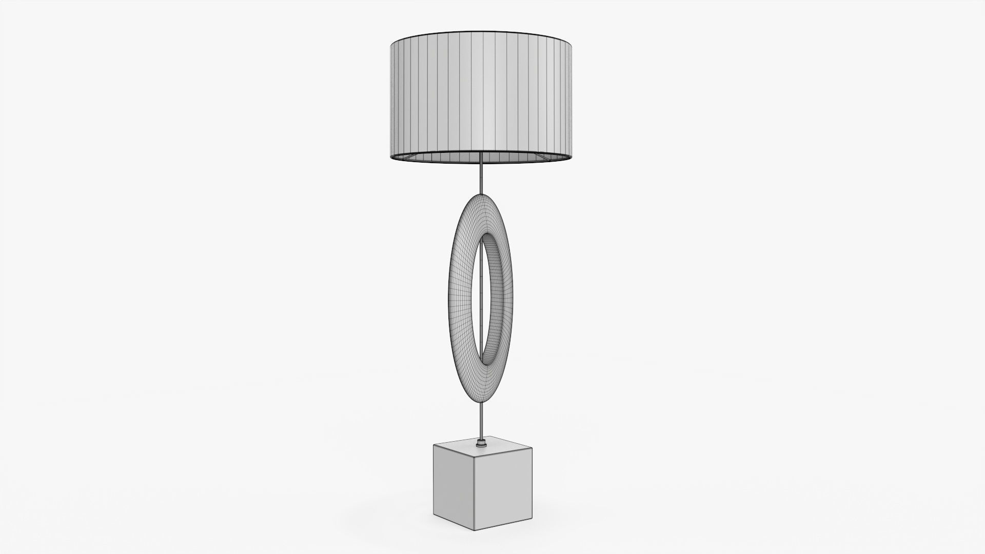 Table lamp with lampshade 04 3D model_6