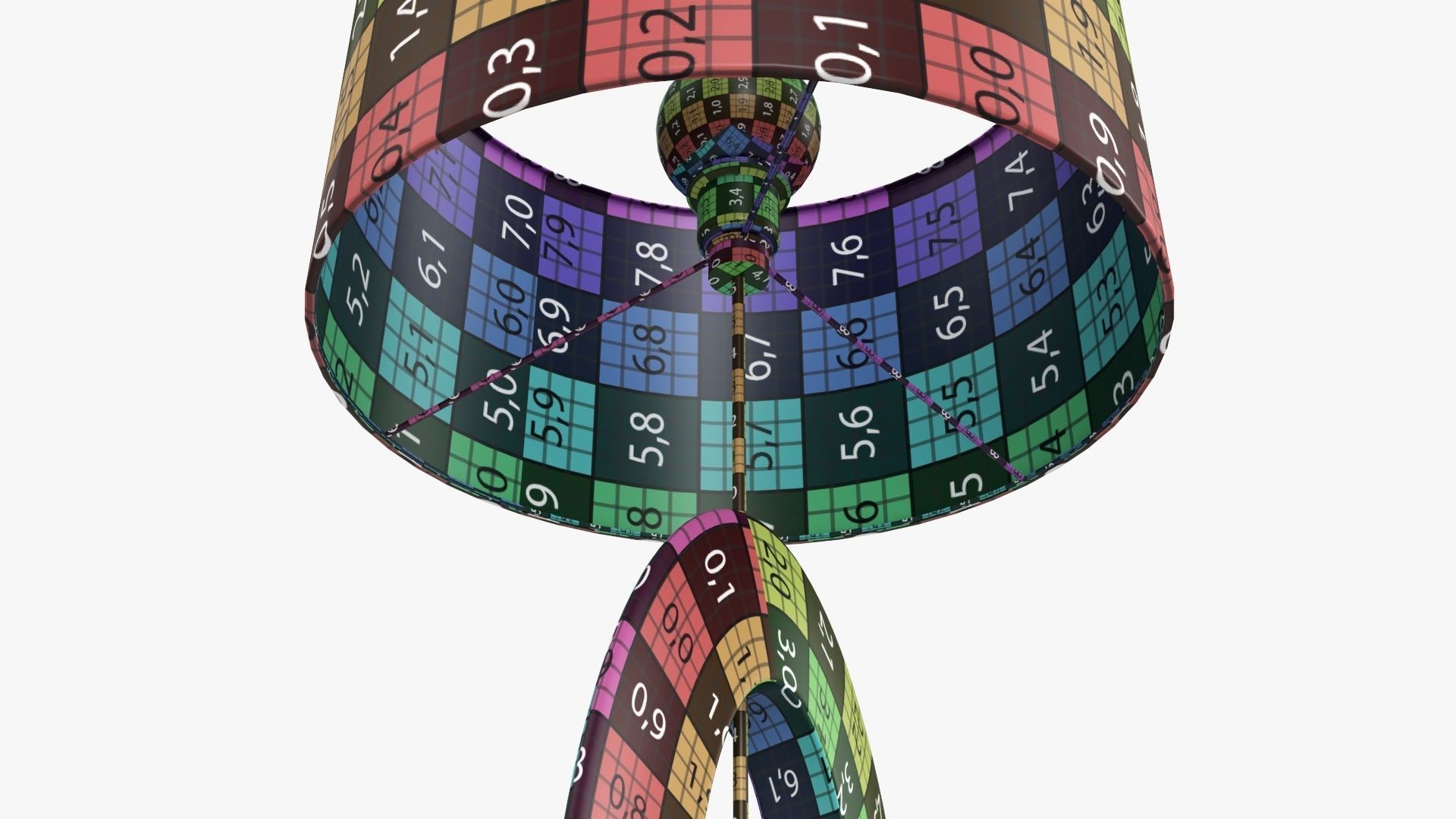 Table lamp with lampshade 04 3D model_9