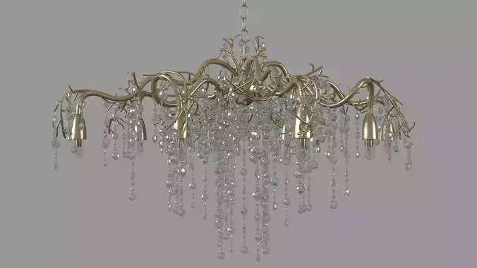 Possini Euro Branches 31 inch Wide Silver Champagne Chandelier
