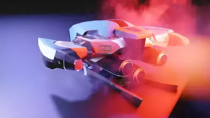 Starlink Spaceship 3D model textured