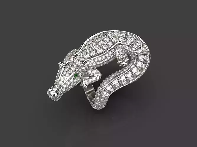 Crocodile ring 3D print model