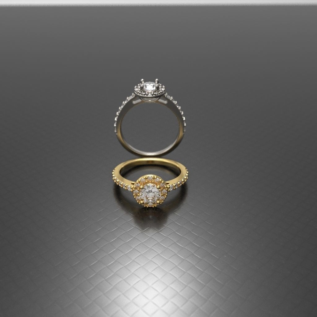 Engagement diamond ring  ready for print 3D print model_1