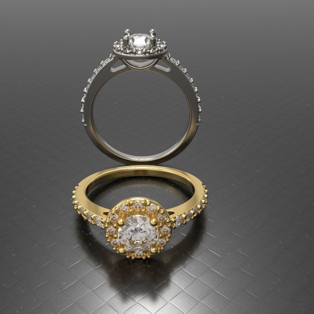Engagement diamond ring  ready for print 3D print model_11