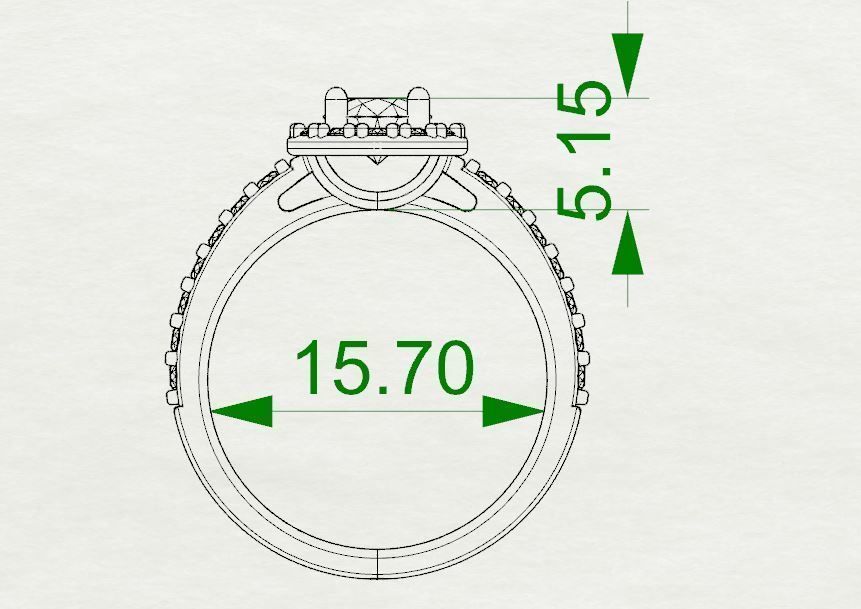 Engagement diamond ring  ready for print 3D print model_7
