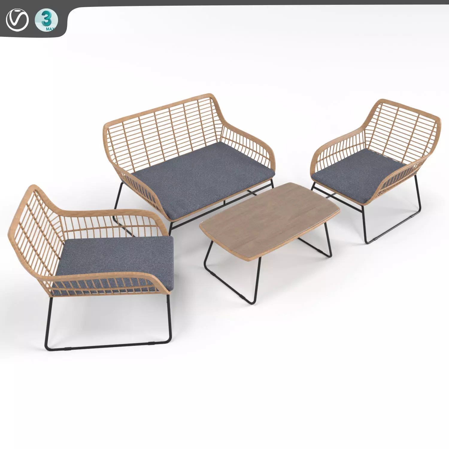 Garden furniture Madras 3D model