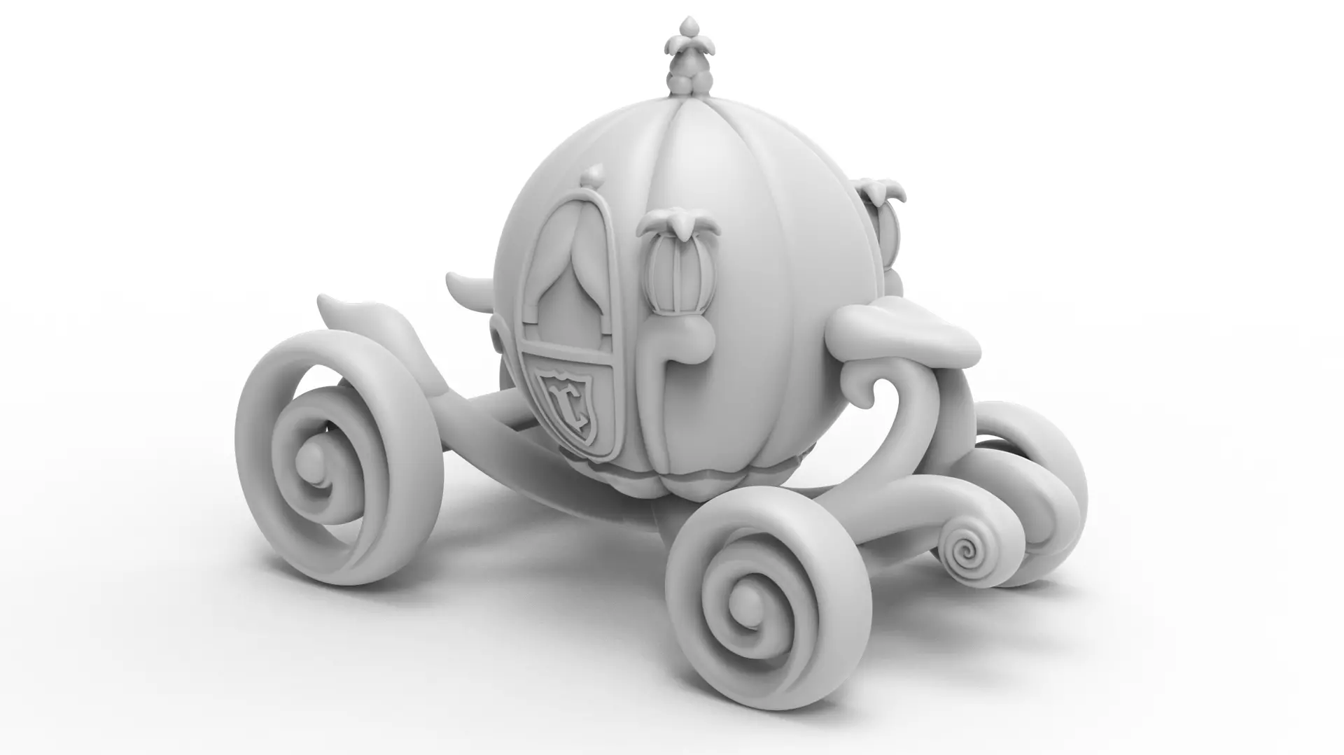 Cinderella carriage 3D print model_0