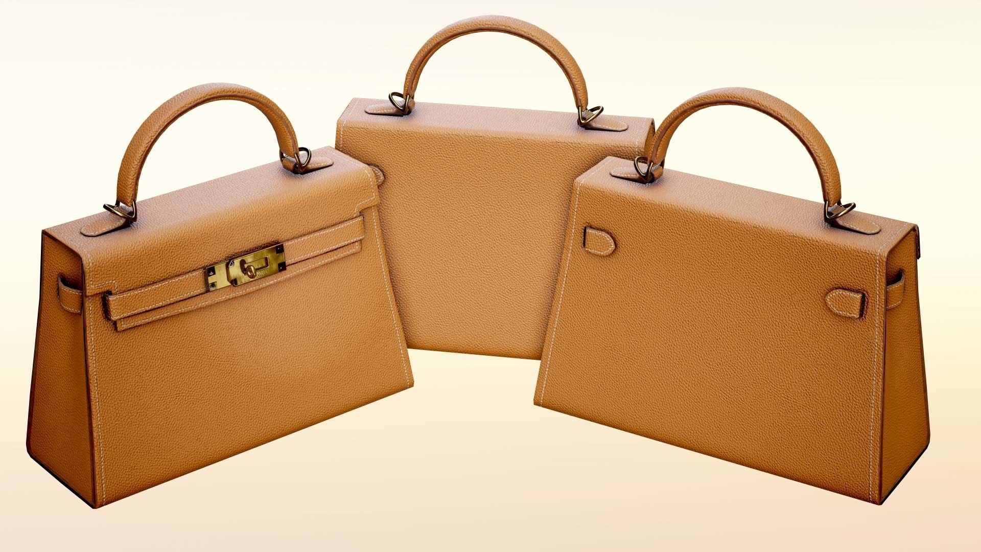 Woman Handbag Low-poly 3D model_9