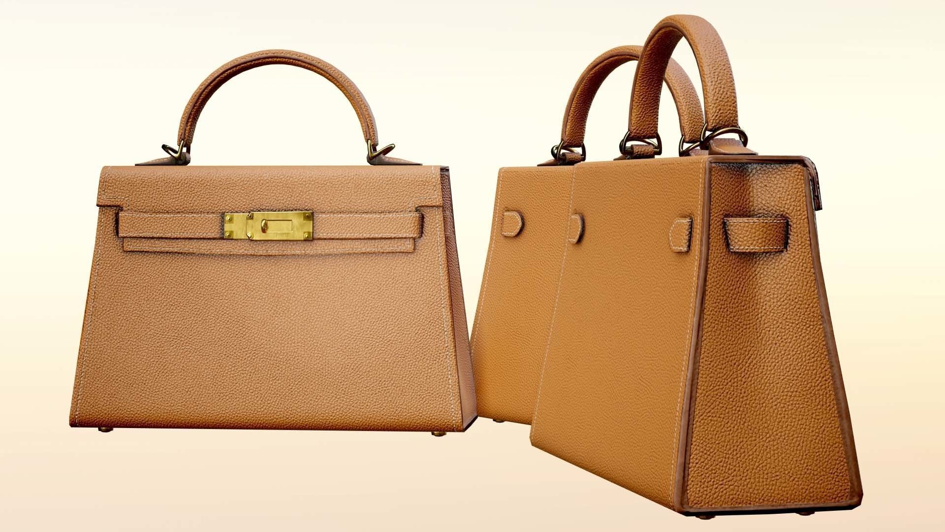 Woman Handbag Low-poly 3D model_2