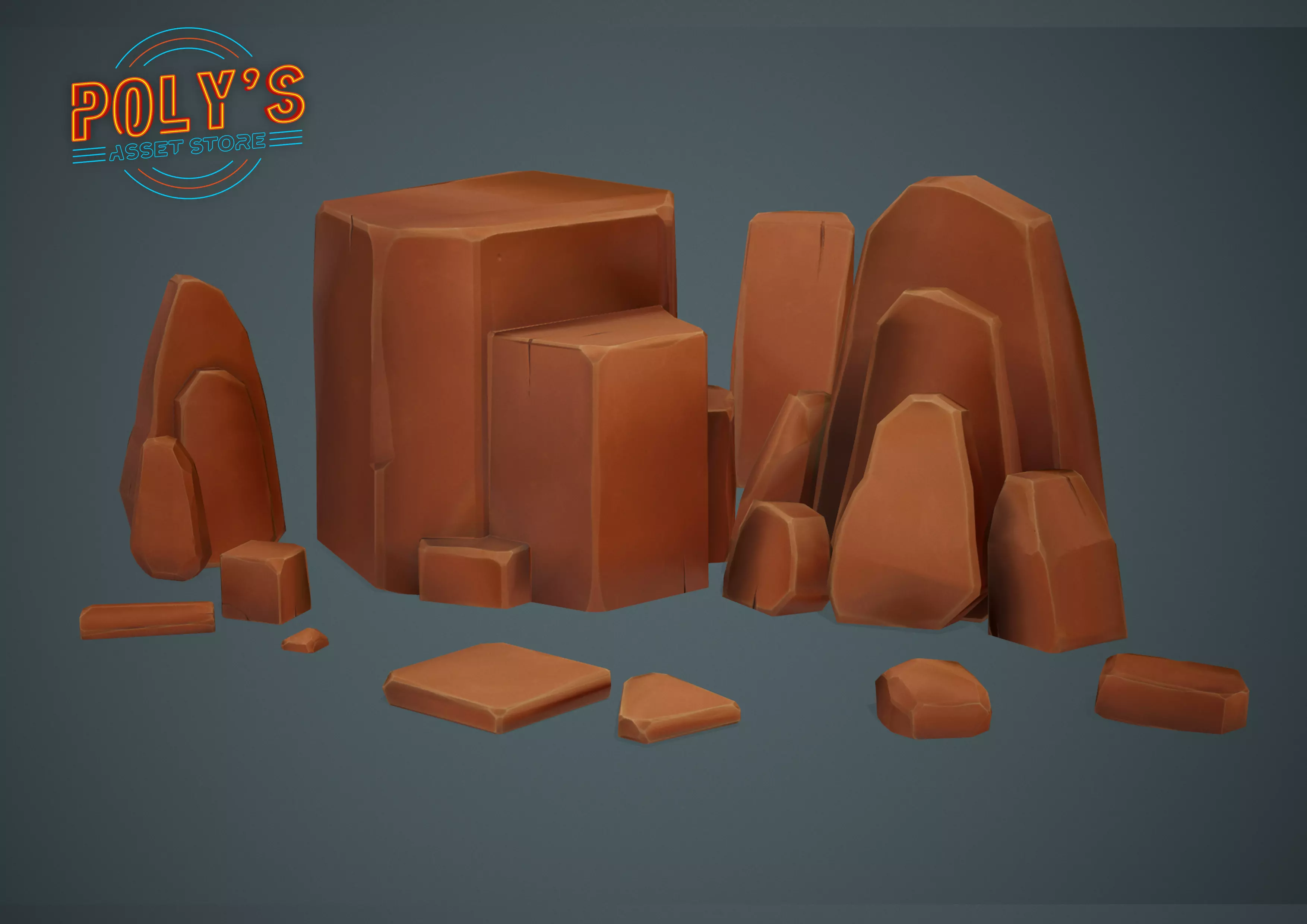 Rock Pack Stylized - Low Poly Low-poly 3D model_0