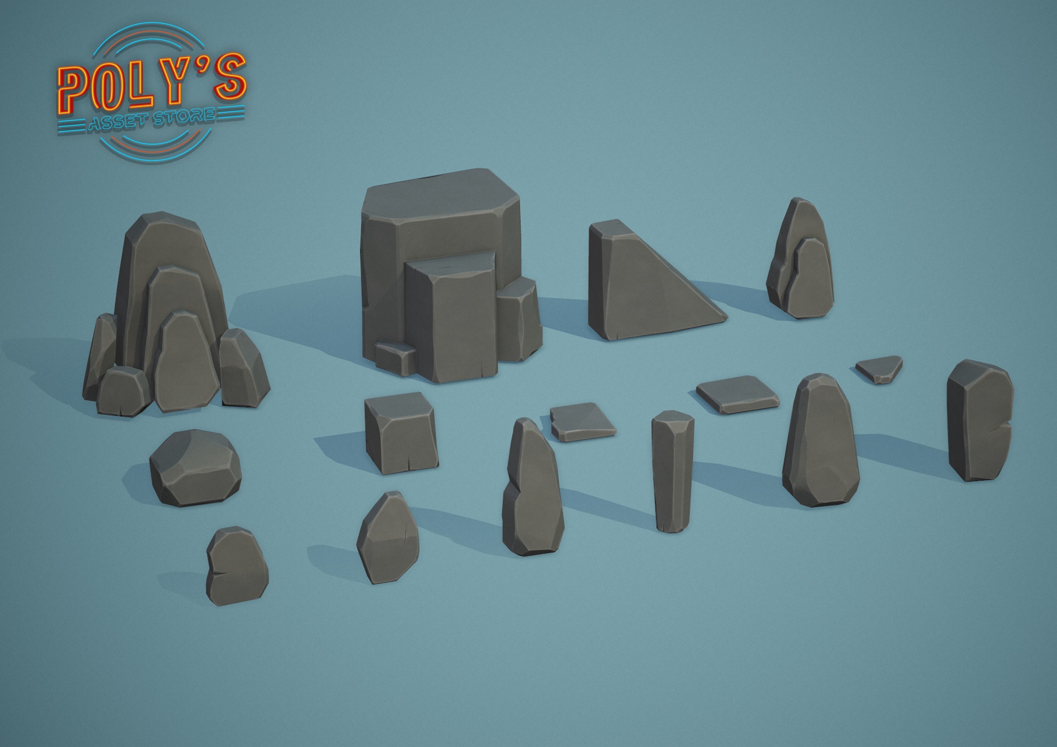 Rock Pack Stylized - Low Poly Low-poly 3D model_2