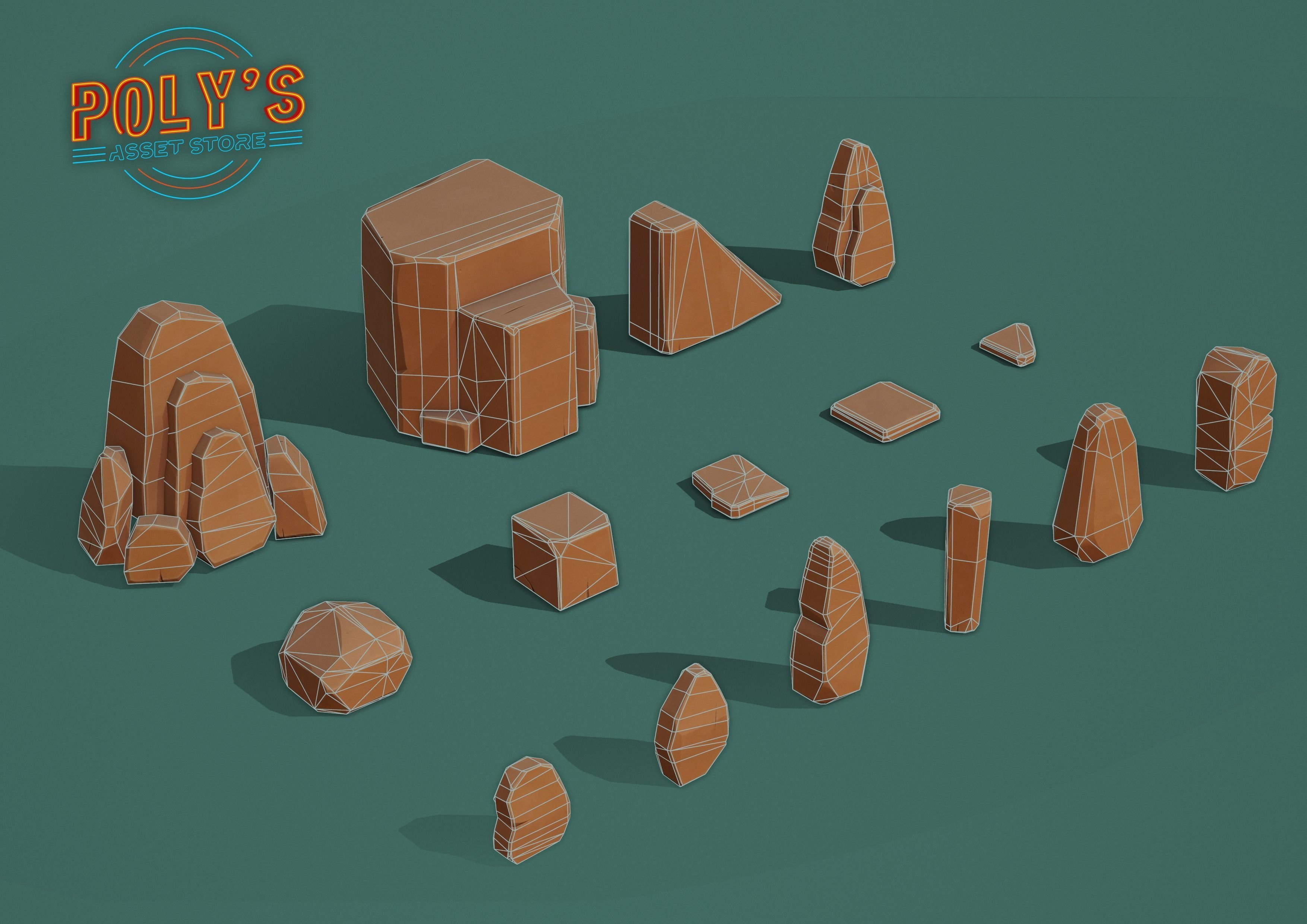 Rock Pack Stylized - Low Poly Low-poly 3D model_4