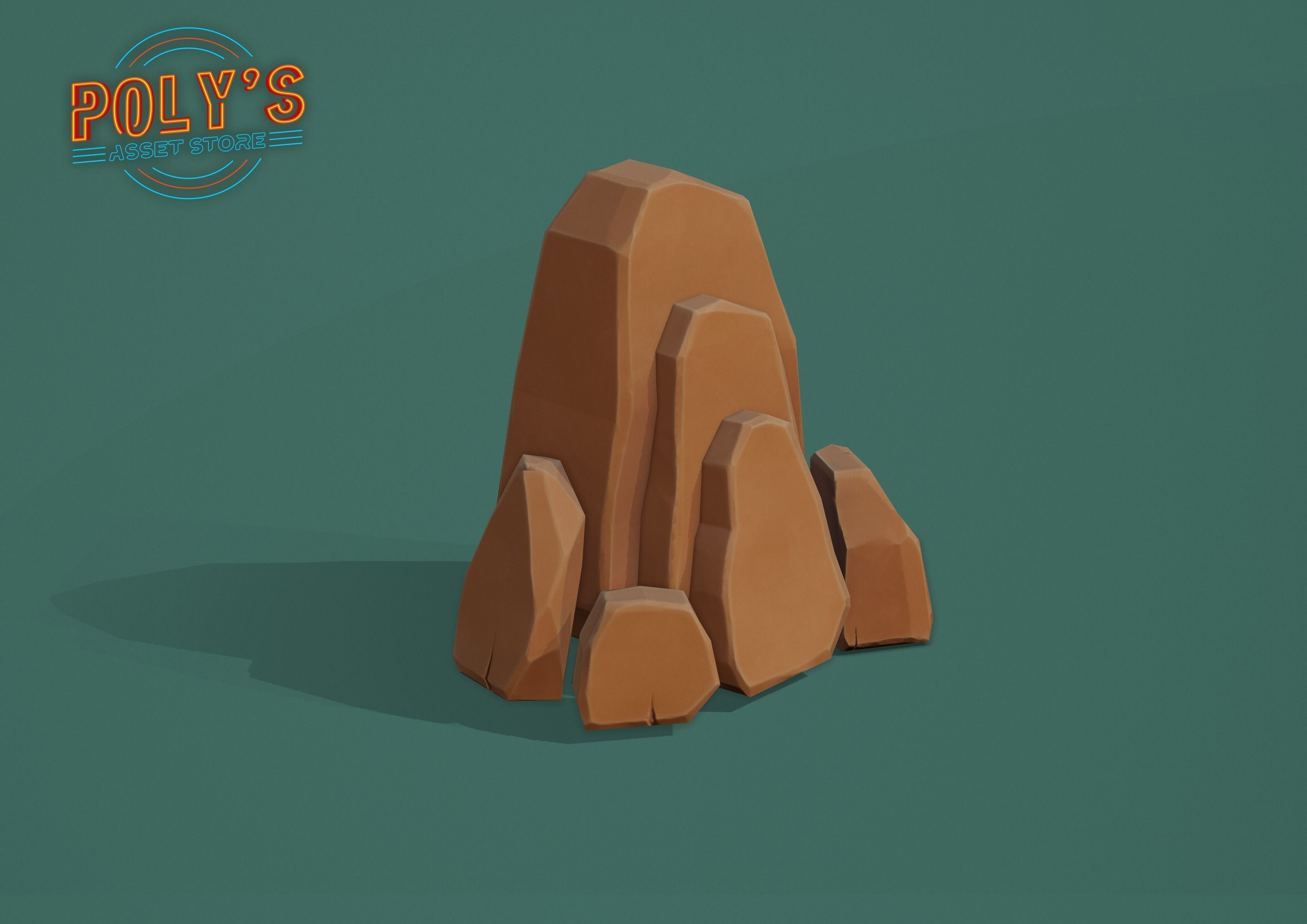 Rock Pack Stylized - Low Poly Low-poly 3D model_7