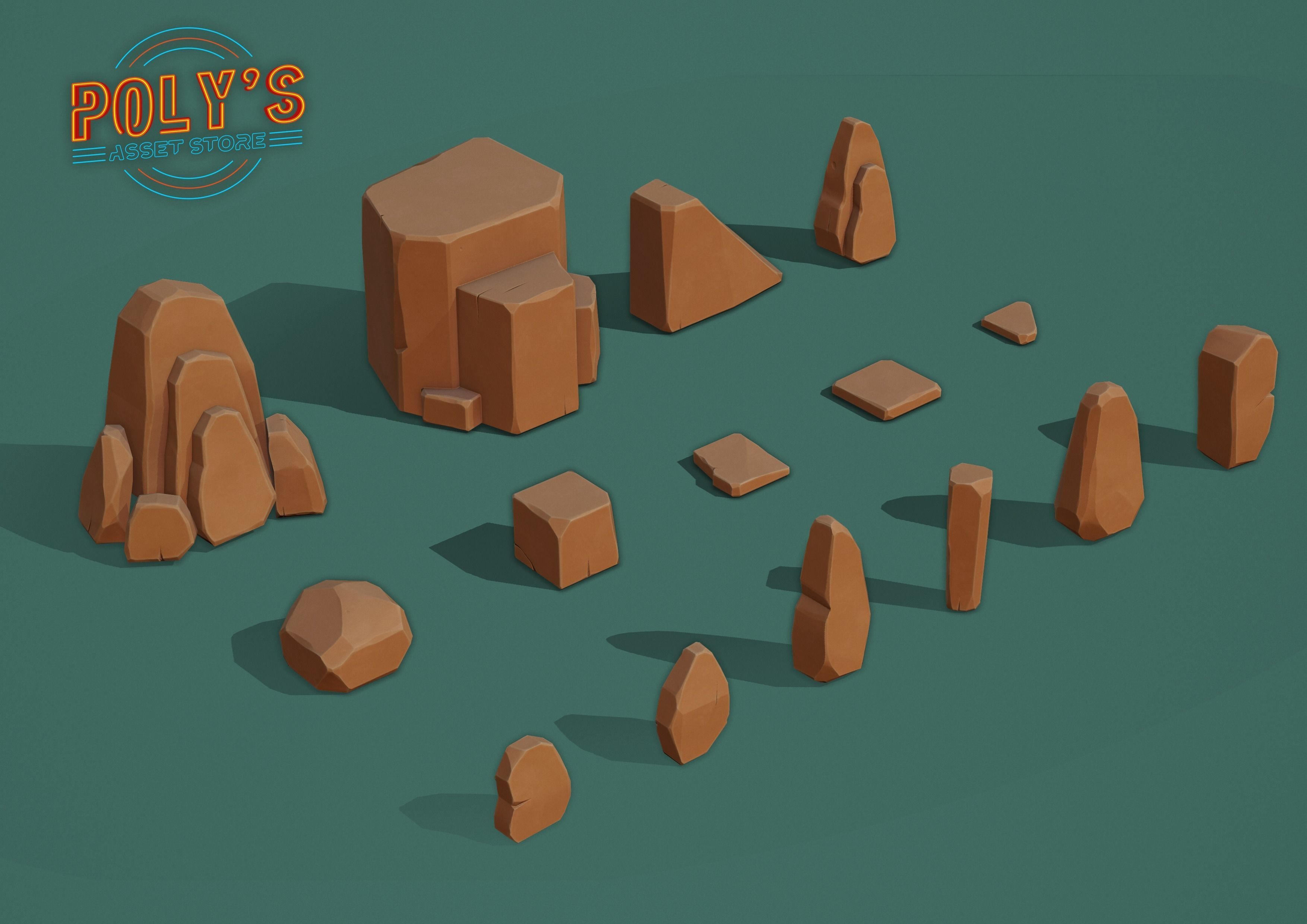 Rock Pack Stylized - Low Poly Low-poly 3D model_3
