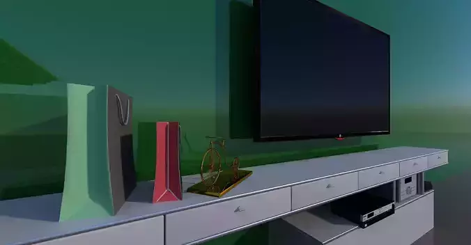 TV AND DESK 3D print model
