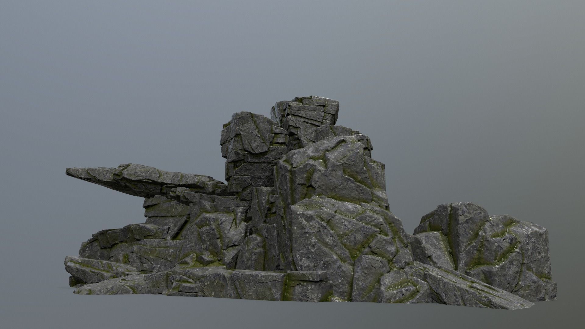 Rock Set Low-poly 3D model_1