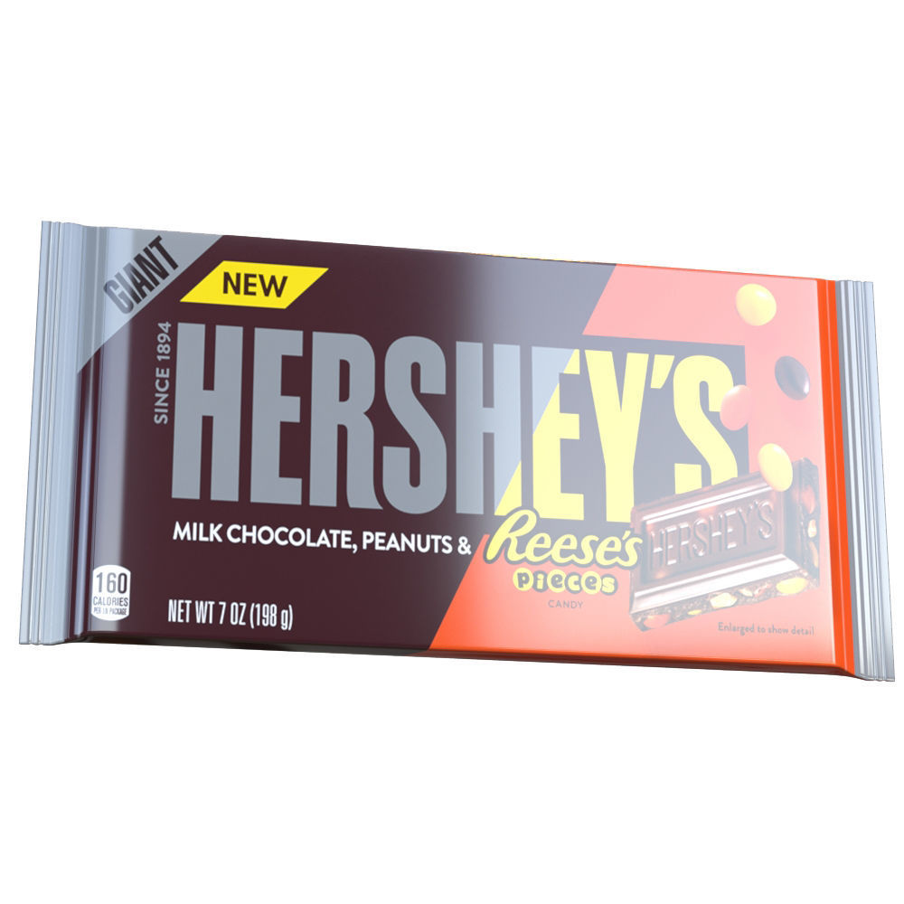 Hersheys Reeses Pieces Chocolate Bar 3D model_1