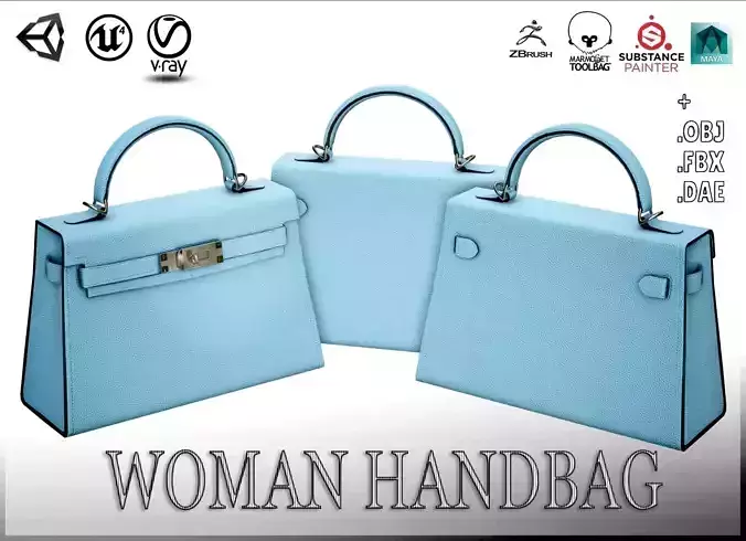 Woman Handbag Low-poly 3D model