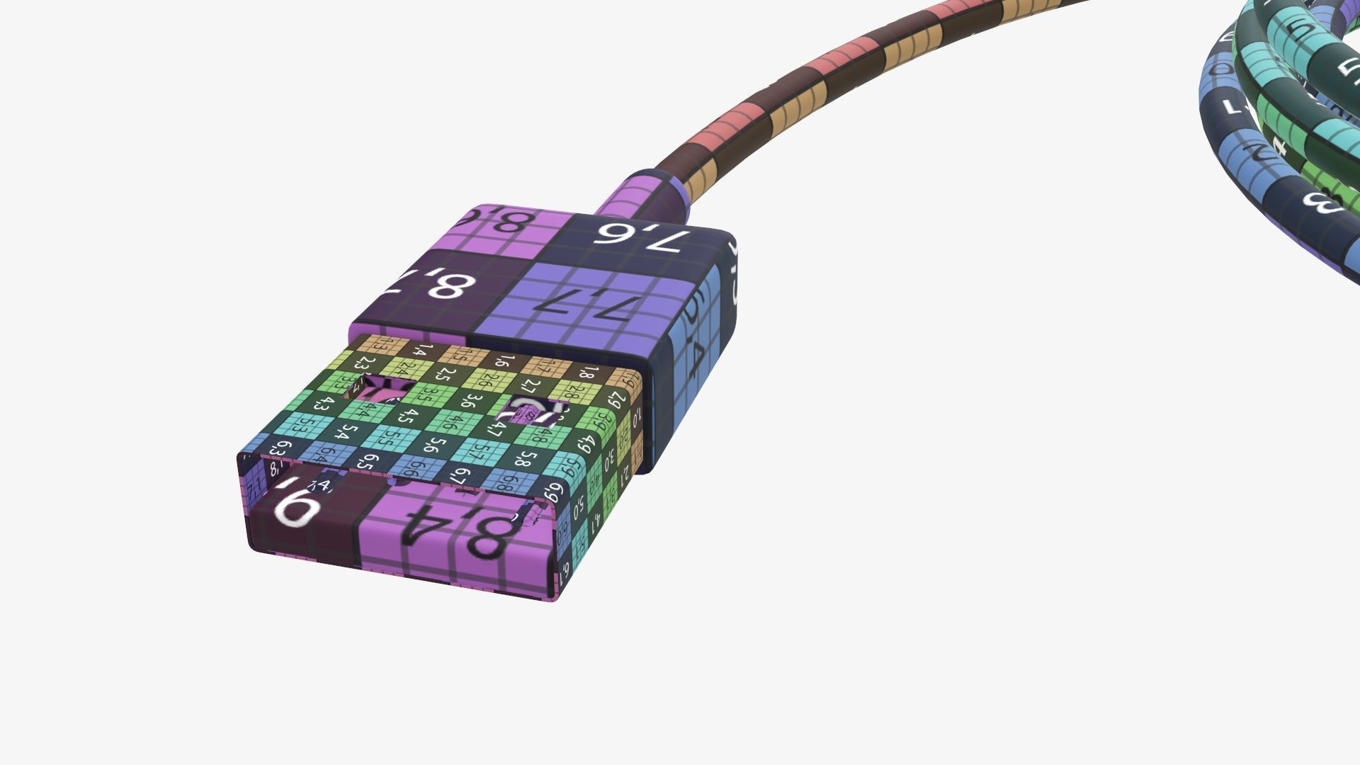 Cable USB-C to USB black 3D model_13