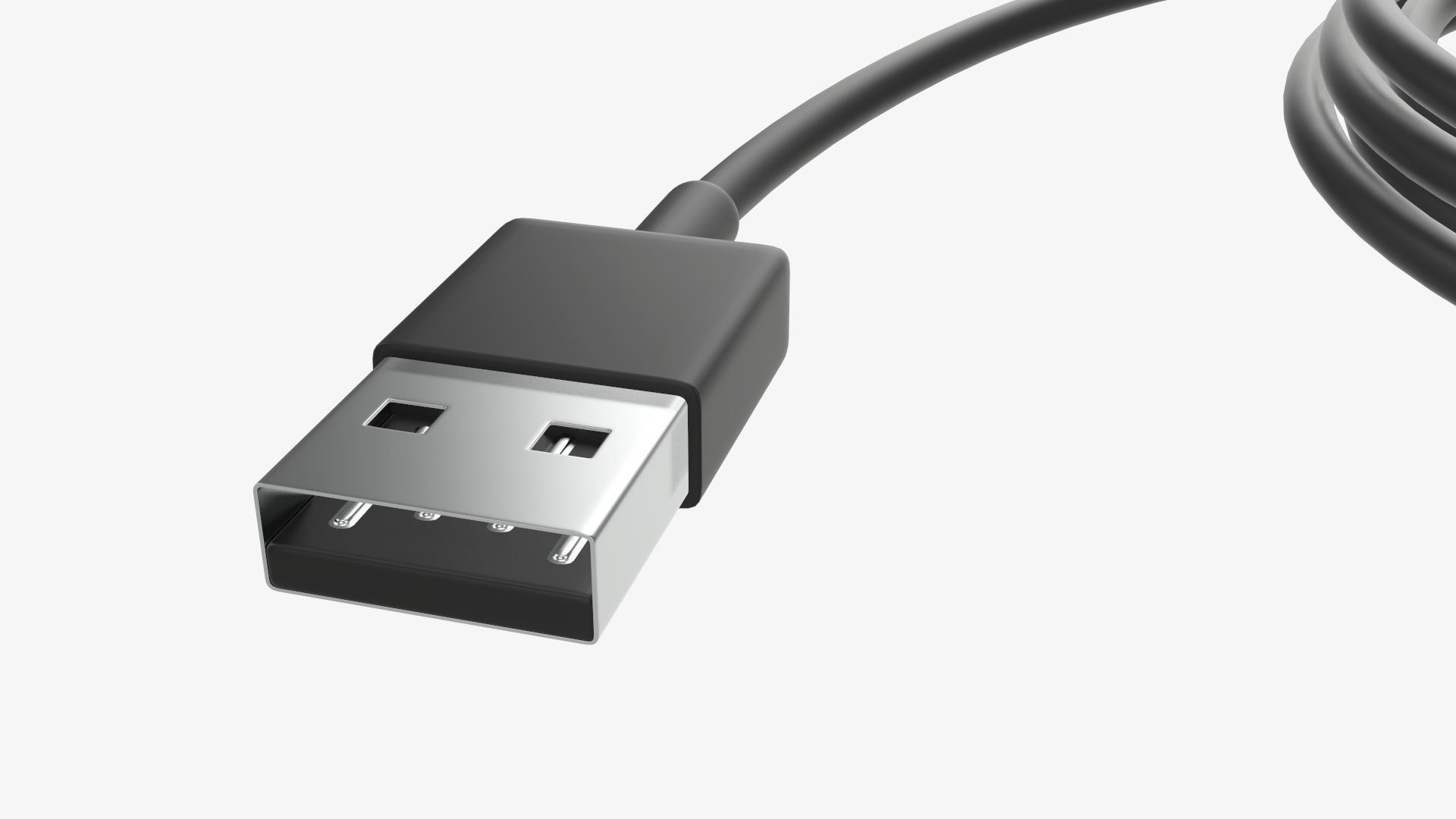 Cable USB-C to USB black 3D model_3