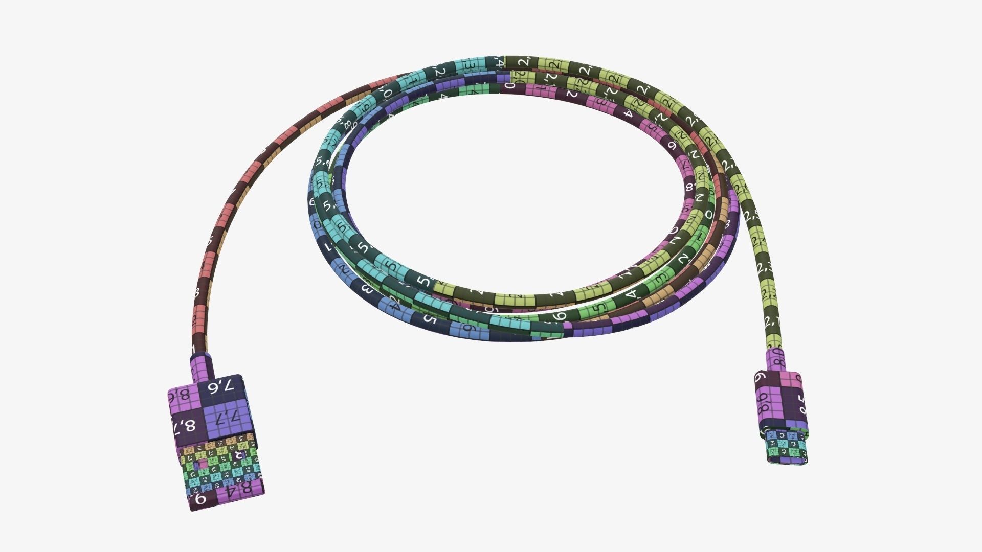 Cable USB-C to USB black 3D model_10