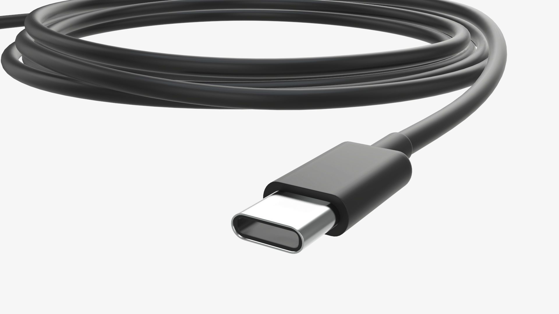 Cable USB-C to USB black 3D model_4